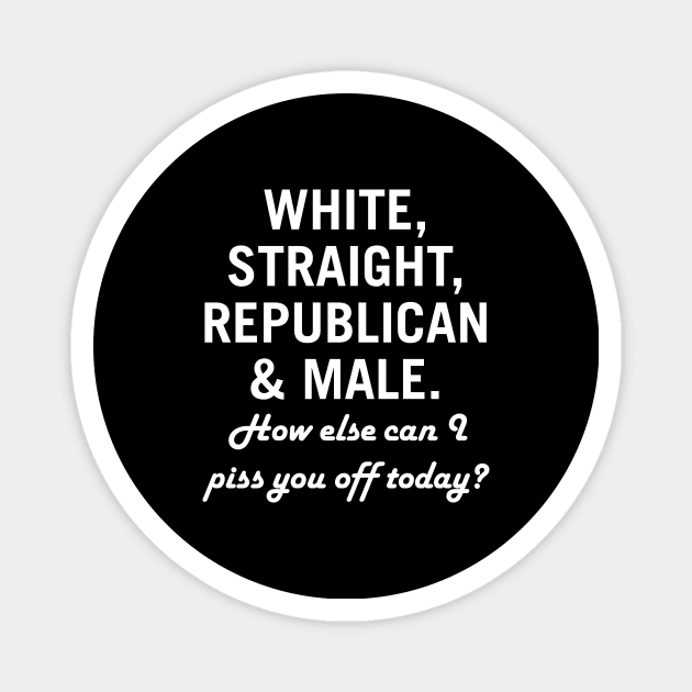 White Straight Republican Male Magnet by redsoldesign